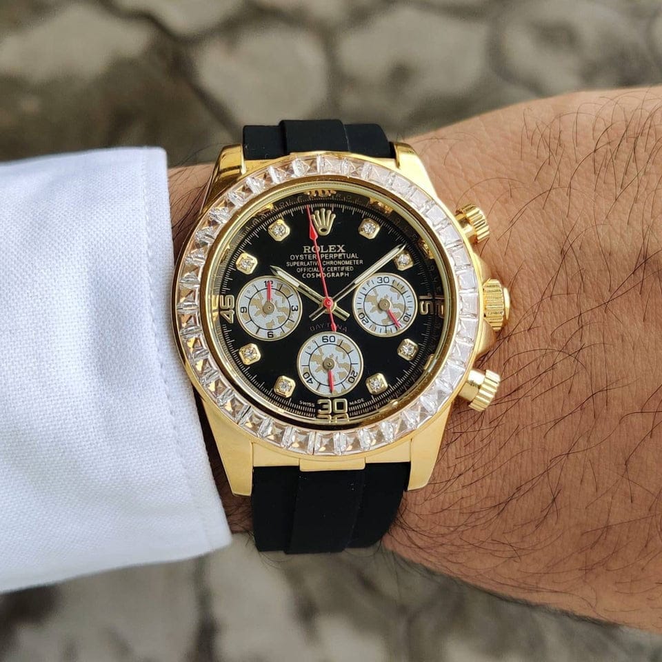 Rolex Yacht-Master Oyster Black dial silicon belt watch