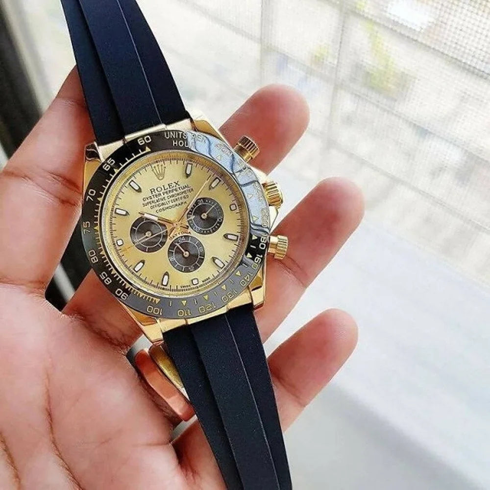 Imported Men’s Rolex Oyster Tiger Daytona Silicone Strap Watch