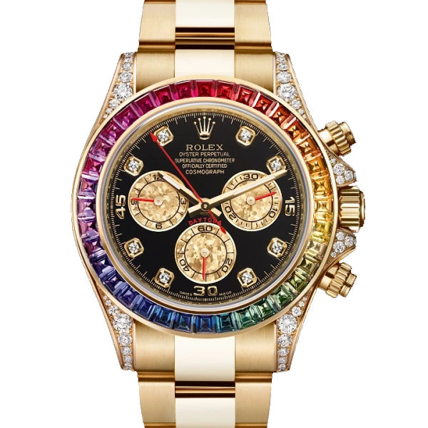 ROLEX DAYTONA RAINBOW WATCH ROSE GOLD MEN'S ANALOG WATCH