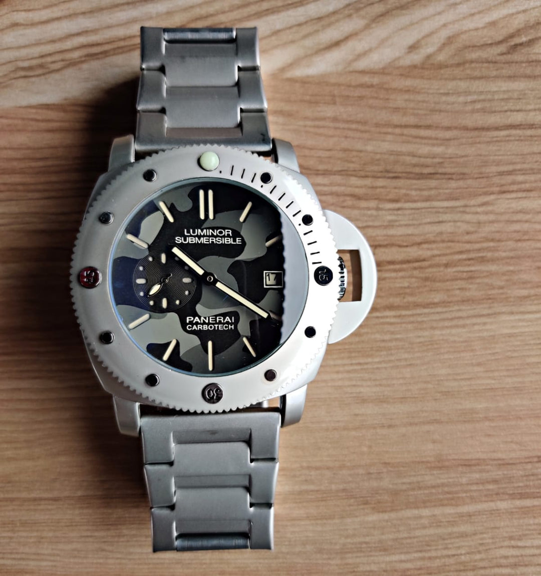 Luminor Submersible [Panerai Carbotech] Lr-111 Multi Color Dial Stainless Steel Chain For Men’s watch