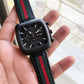 Gucci Chronograph Black Dial red Belt watch for men's