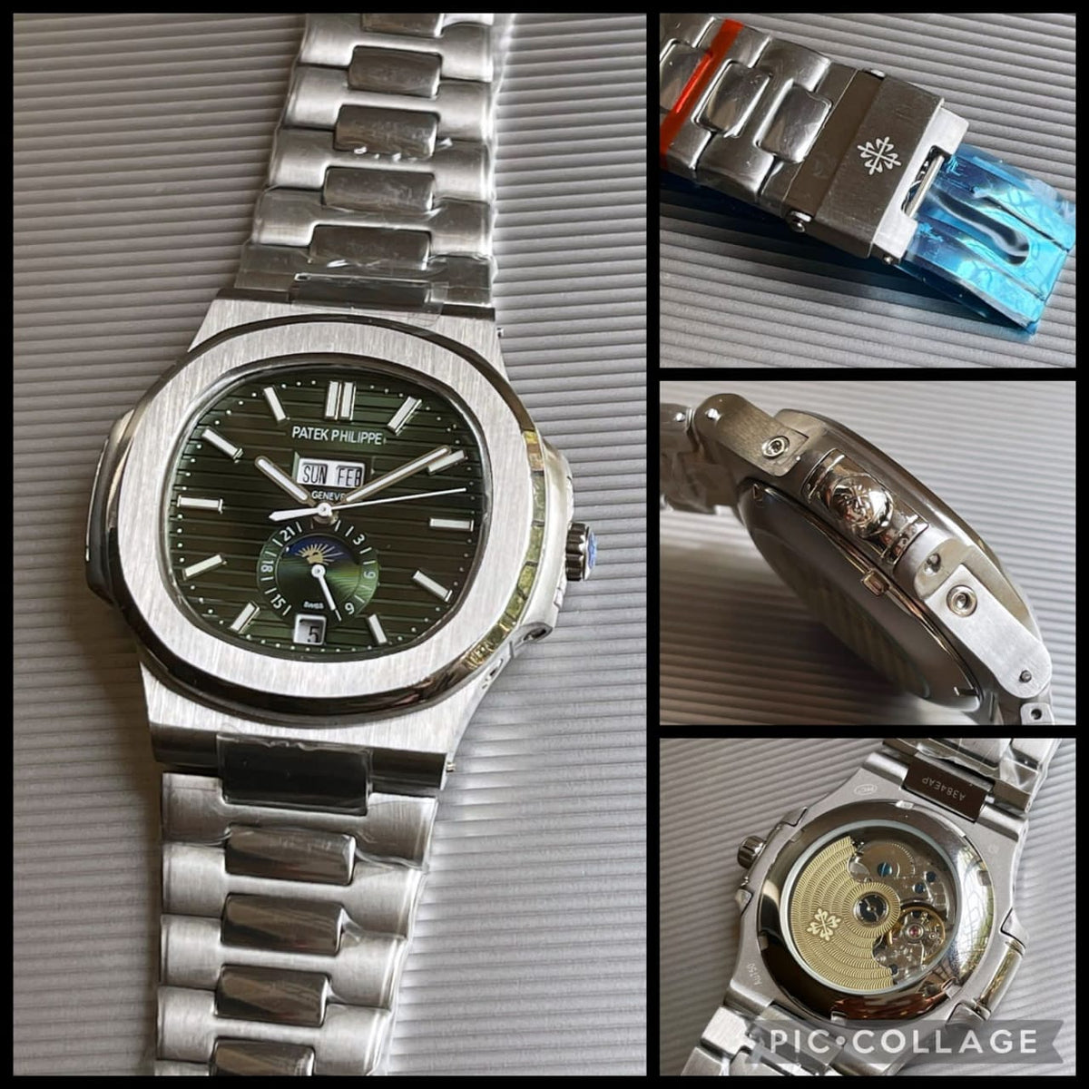 Patek Philippe nautilus calendar green Dial stainless steel men's automatic watch