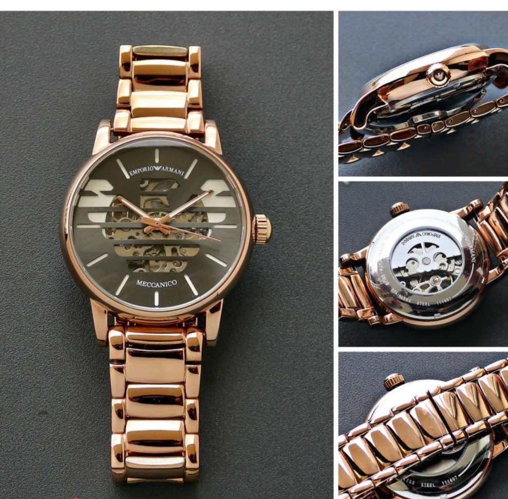 Emporio Armani Meccanico series gold chain men's watch