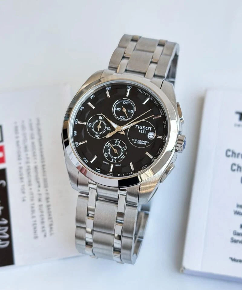 Tissot 1853 Black Dial Metal Belt Men's Watch