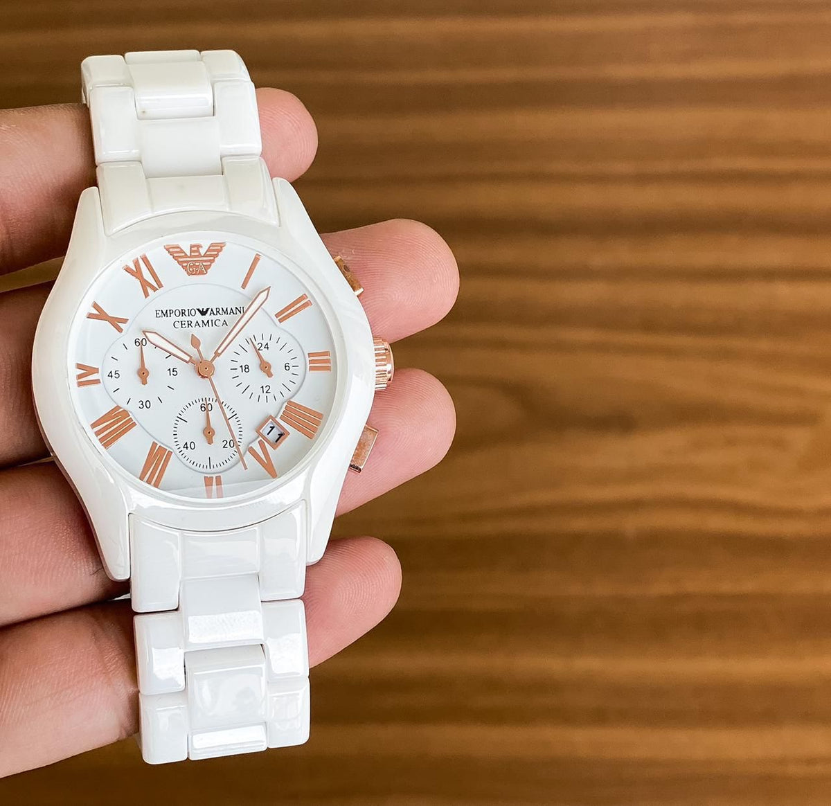 Emporio Armani White Ceramic men's watch