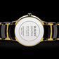 Rado centrix black gold chain couple watches