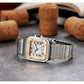 Santos De Cartier Gold dial stainless men's watch