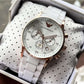 Emporio Armani Silicon rubber Belt White dial chronograph watch