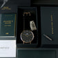 Daniel Wellington black leather belt couple watches