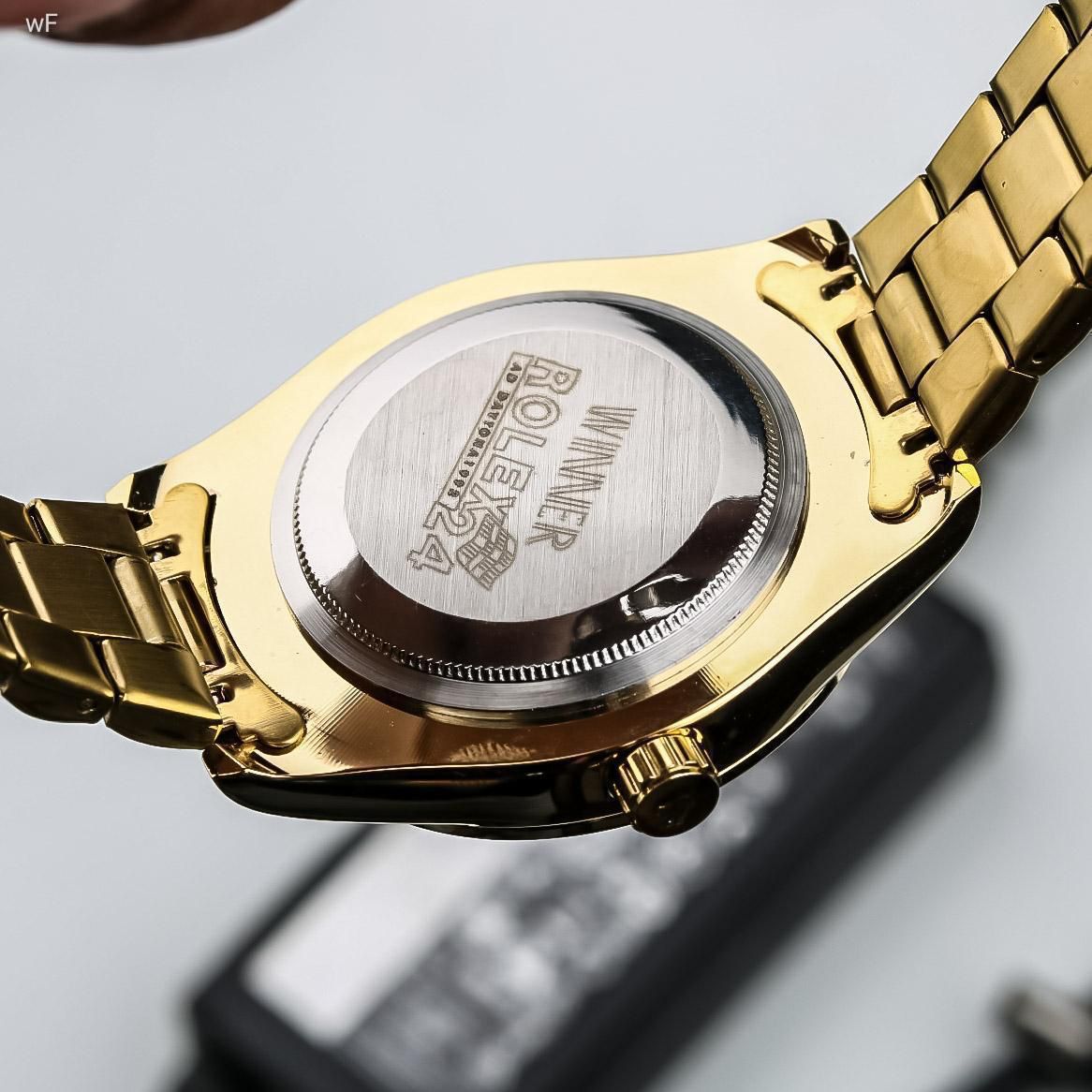 Rolex gold dial men's analog watch