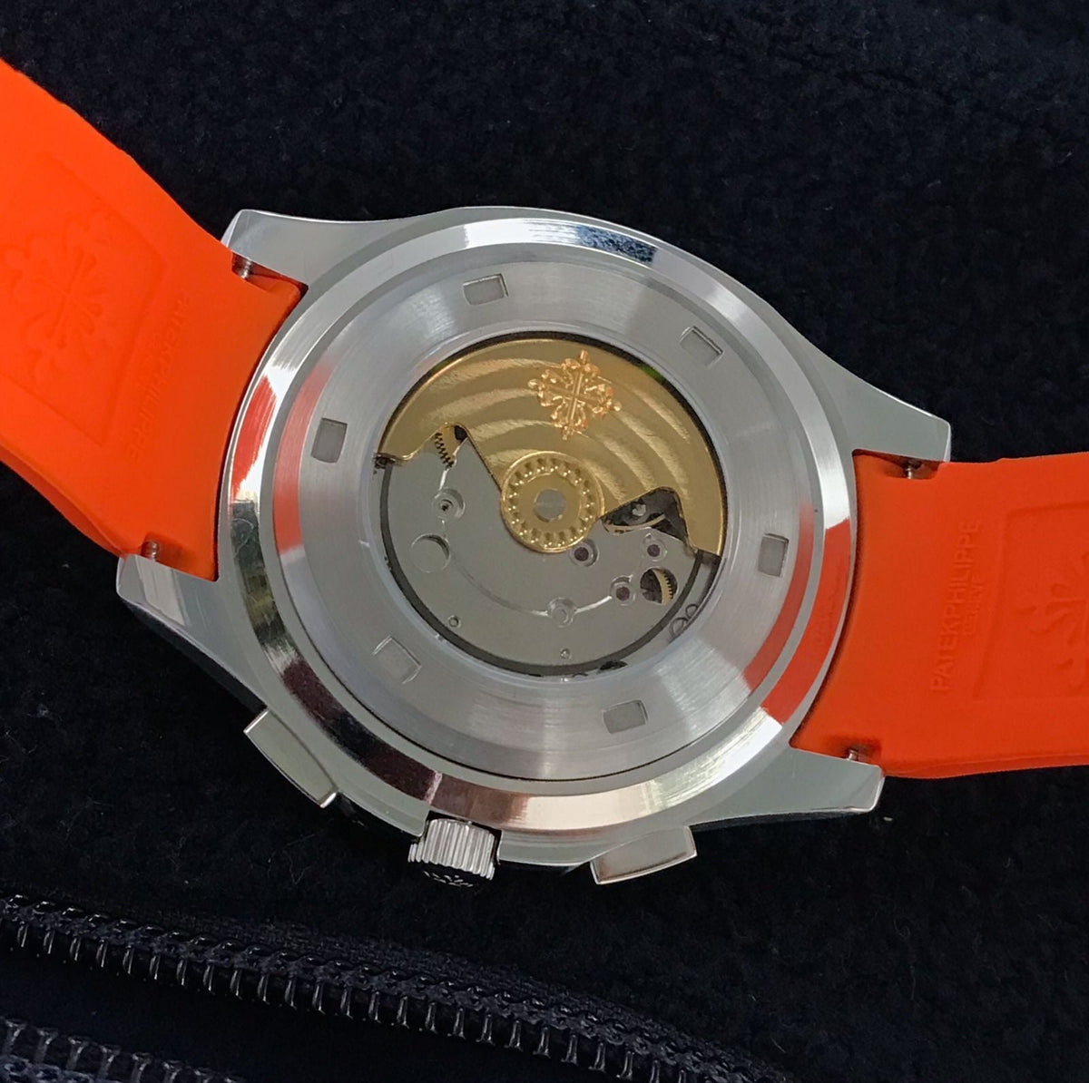 patek philippe aquanaut orange belt men's watch
