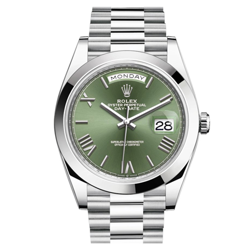 Rolex Daytona Automatic Green dial with silver chain men's watch
