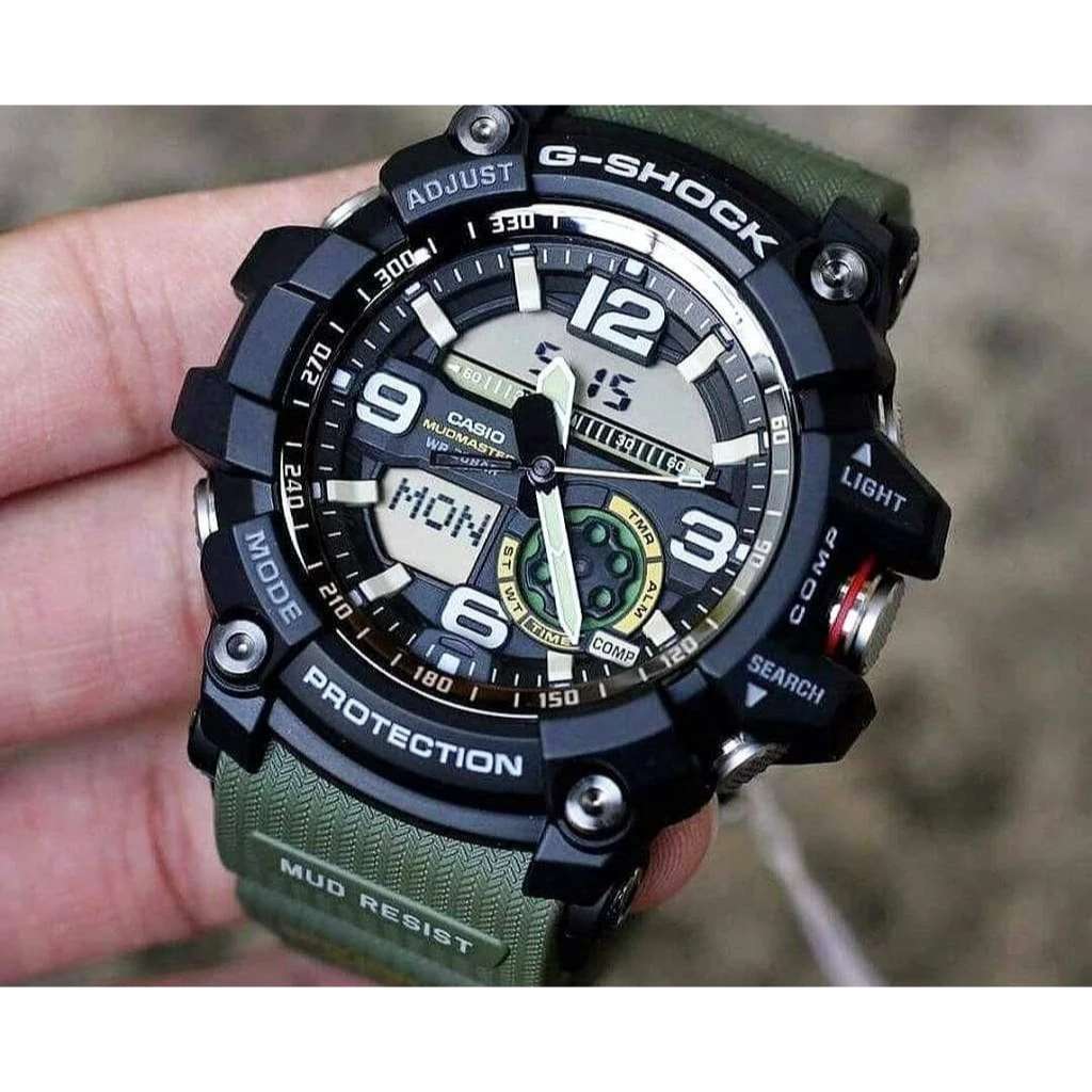 G Shock mudmaster Gg-1000 Green belt men's digital analogue watch