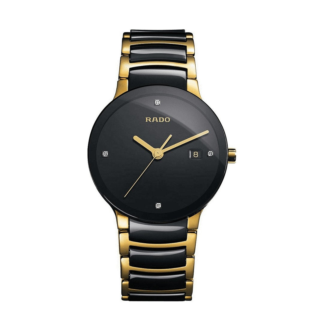 Rado centrix glod black chain couple watches