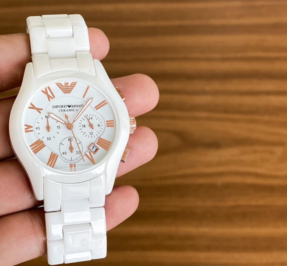 Emporio Armani White Ceramic men's watch