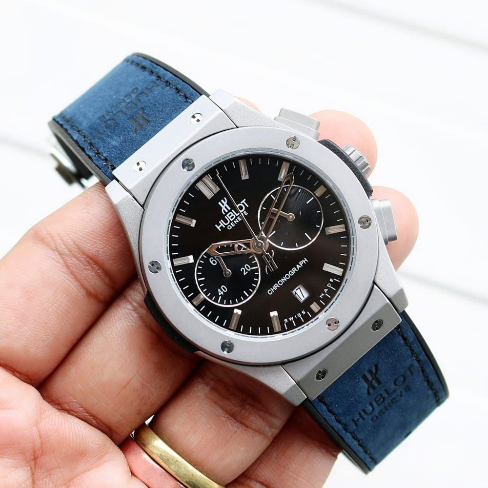 Hublot Big Bang Silver dial green Belt watch