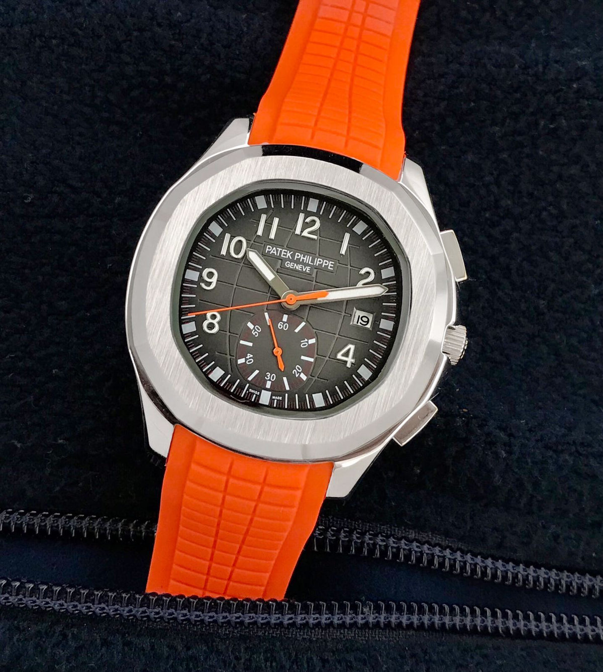 patek philippe aquanaut orange belt men's watch
