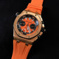 Audemars Piguet orange belt automatic movement watch for mens