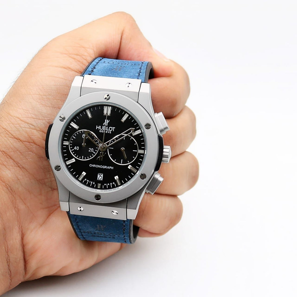 Hublot Big Bang Silver dial green Belt watch