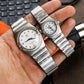 Omega couple watches silver colour