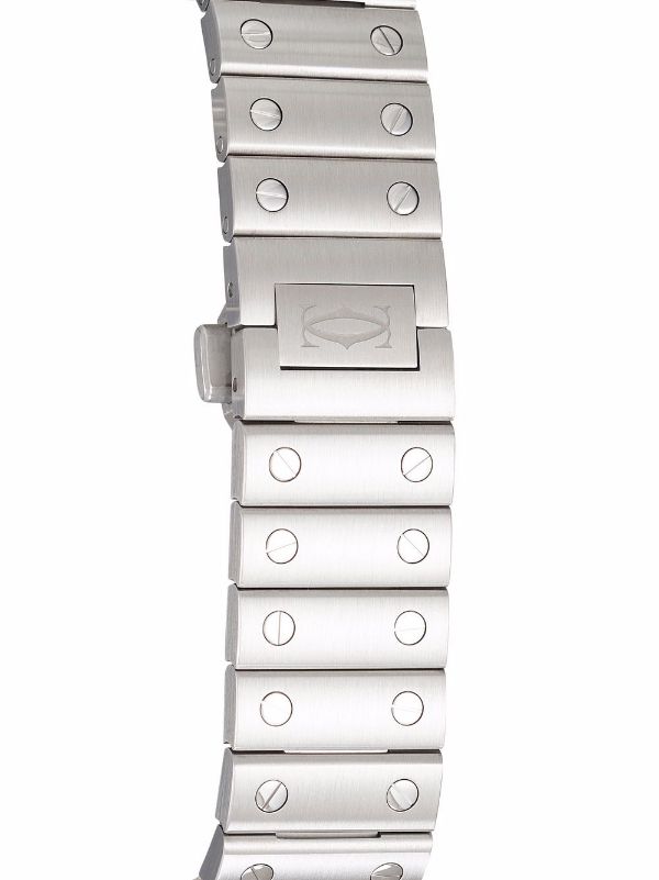 Santos De Cartier Gold dial stainless men's watch