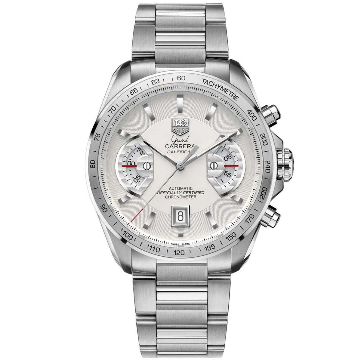 TAG HEUER CARRERA WHITE DIAL STAINLESS MEN'S WATCH