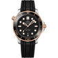 Omega Seamaster Two Tone Black Dial Strap Watch Men's Watch
