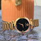 versace gold chain black dial ladies watch