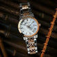 Burberry rose gold silver chsin ladies watch