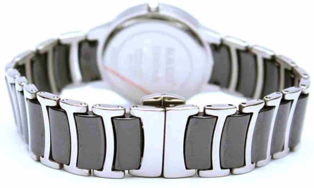 Rado ceramic silver chain black dial men's analog watch