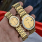 rado centrix couple gold colour watches