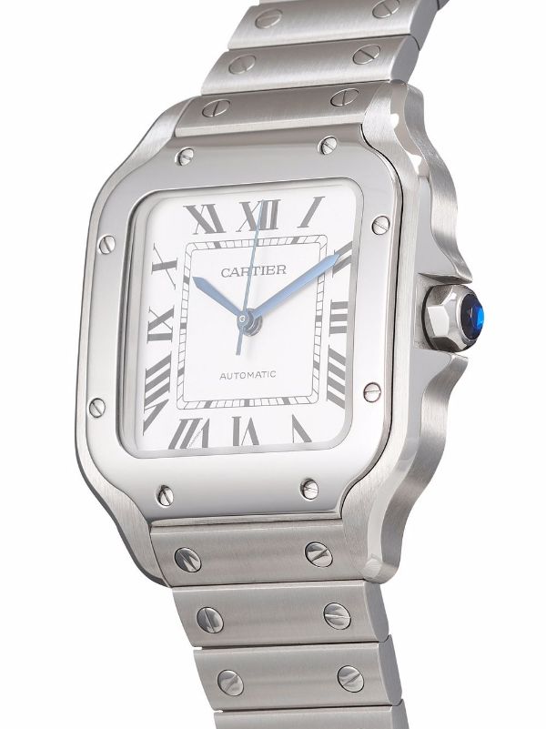 Santos De Cartier Gold dial stainless men's watch