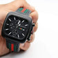 Gucci Chronograph Black Dial red Belt watch for men's