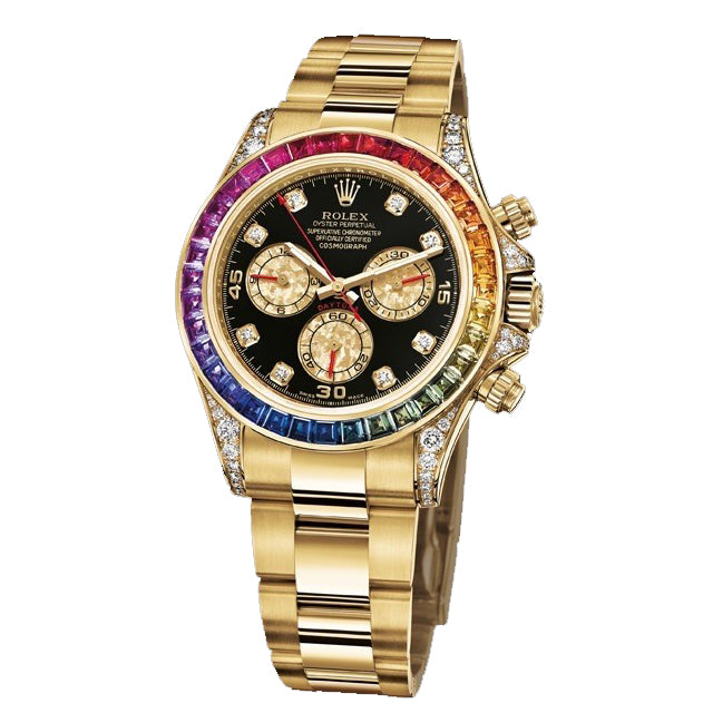 ROLEX DAYTONA RAINBOW WATCH ROSE GOLD MEN'S ANALOG WATCH