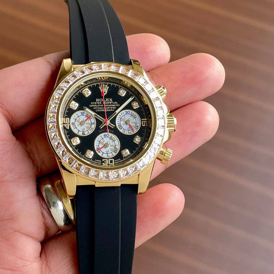Rolex Yacht-Master Oyster Black dial silicon belt watch