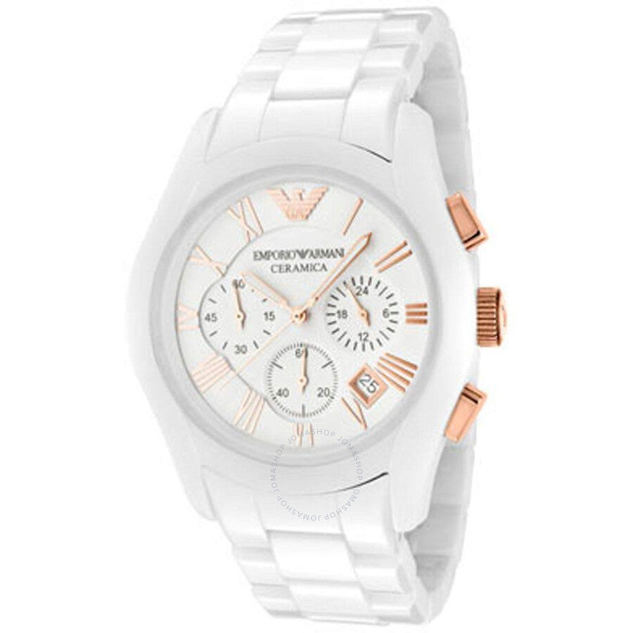Emporio Armani White Ceramic copper dial men's ceramic watch