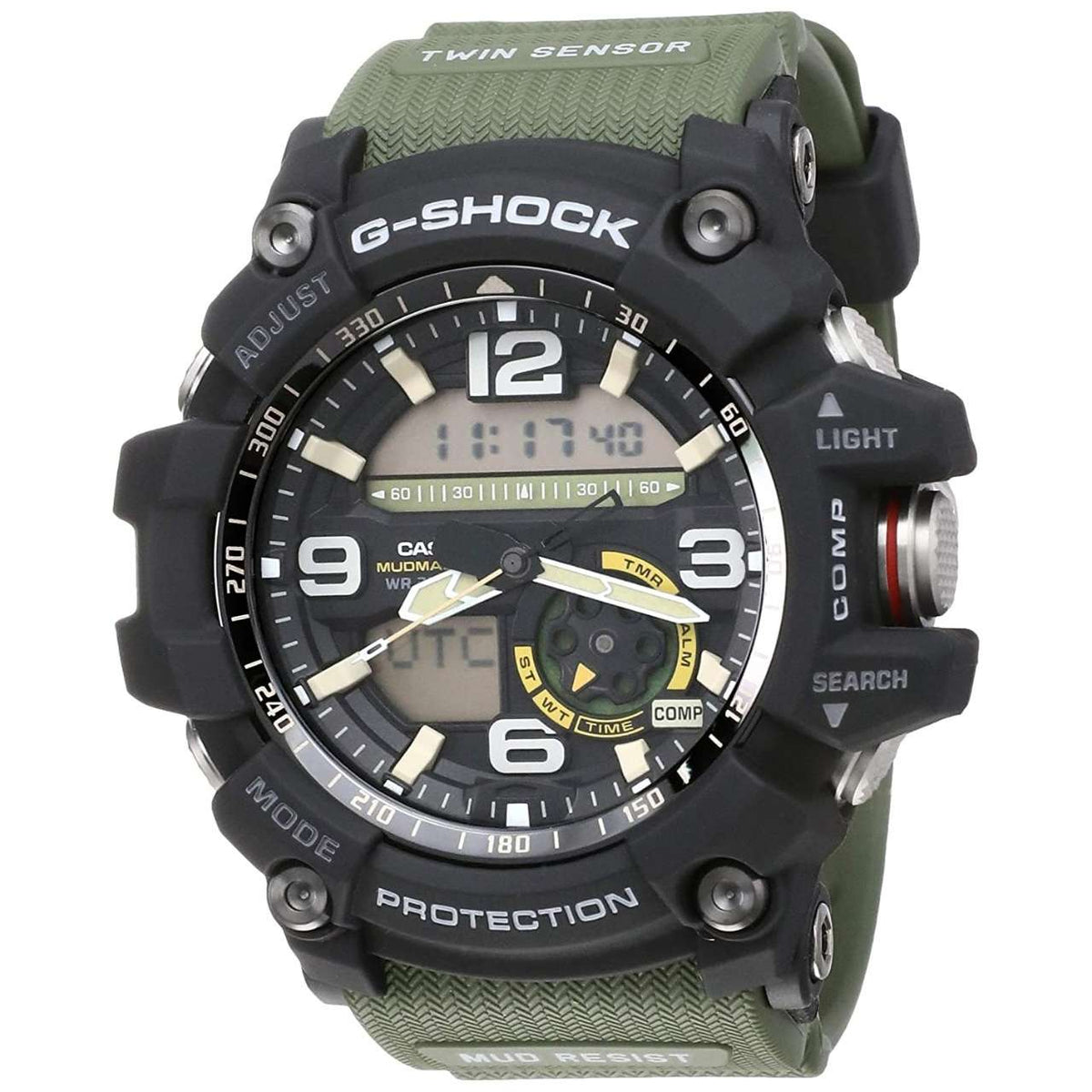G Shock mudmaster Gg-1000 Green belt men's digital analogue watch