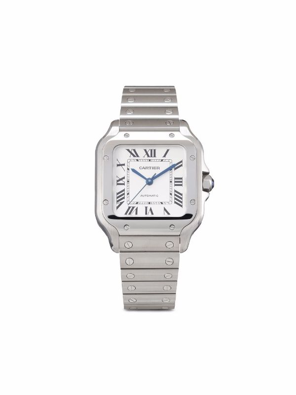 Santos De Cartier Gold dial stainless men's watch