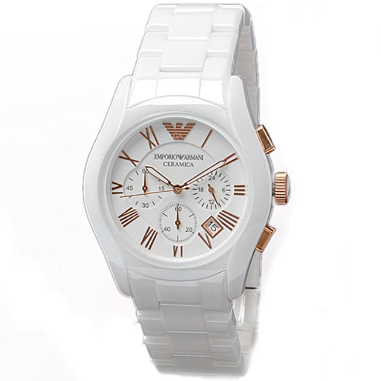 Emporio Armani White Ceramic copper dial men's ceramic watch