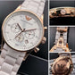 Emporio Armani Silicon rubber Belt White dial chronograph watch