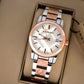 Burberry rose gold silver chsin ladies watch