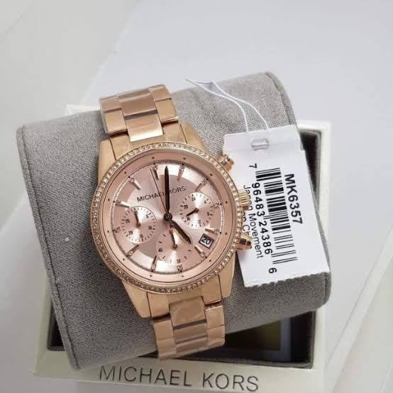 MK ROSE GOLD CHAIN WATCH FOR HER ALL CRONOGRAPH WORKING