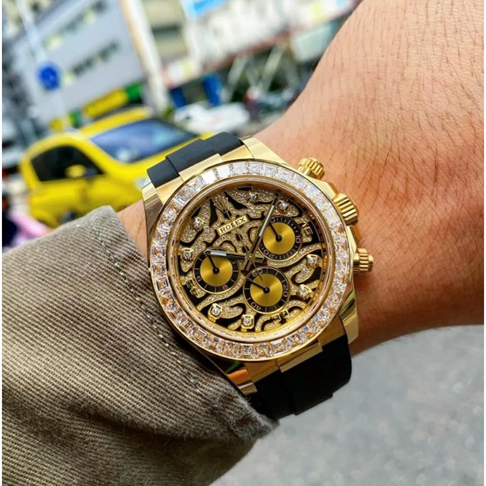 Imported Men’s Rolex Oyster Tiger Daytona Silicone Watch