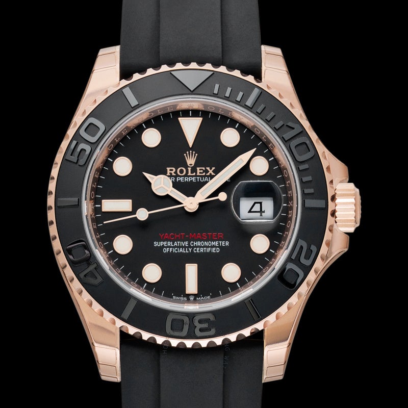 Rolex Yacht- Master Oyster Rose gold Black Dial men's watch