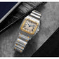 Santos De Cartier Gold dial stainless men's watch