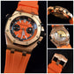 Audemars Piguet orange belt automatic movement watch for mens