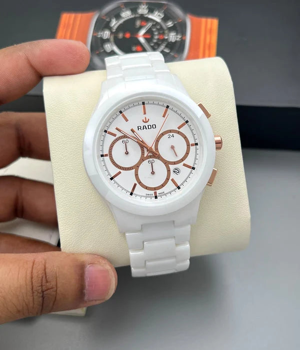 Rado HyperChrome Automatic White Dial Chronograph Mens Watch