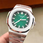 patek Phillipine steel chain automatic movement open machine mens watch