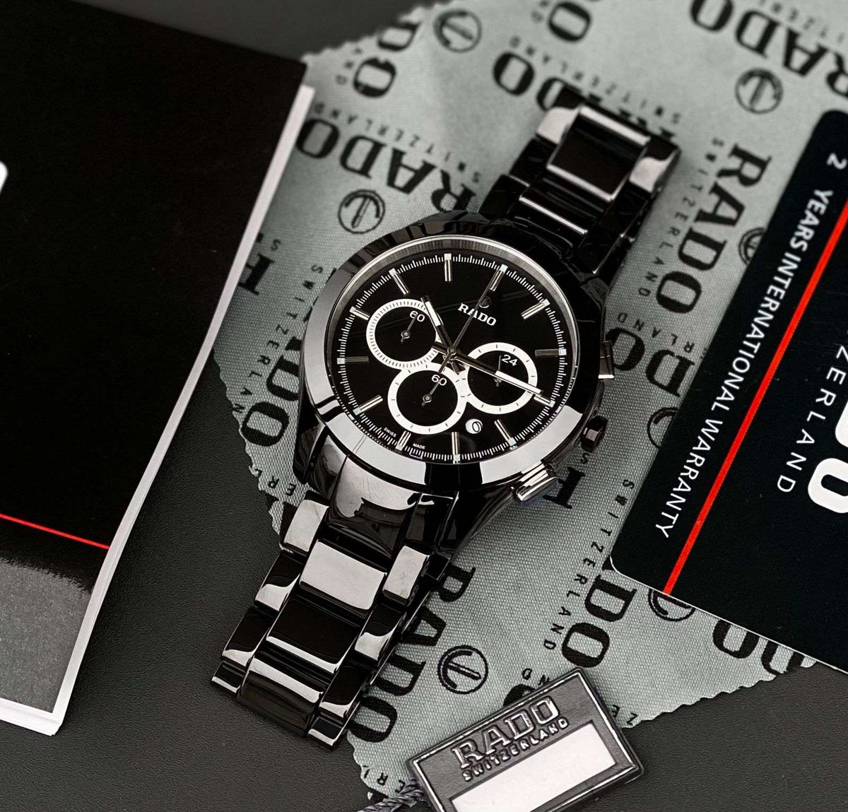 Rado hypercrome ceramic black belt for mens
