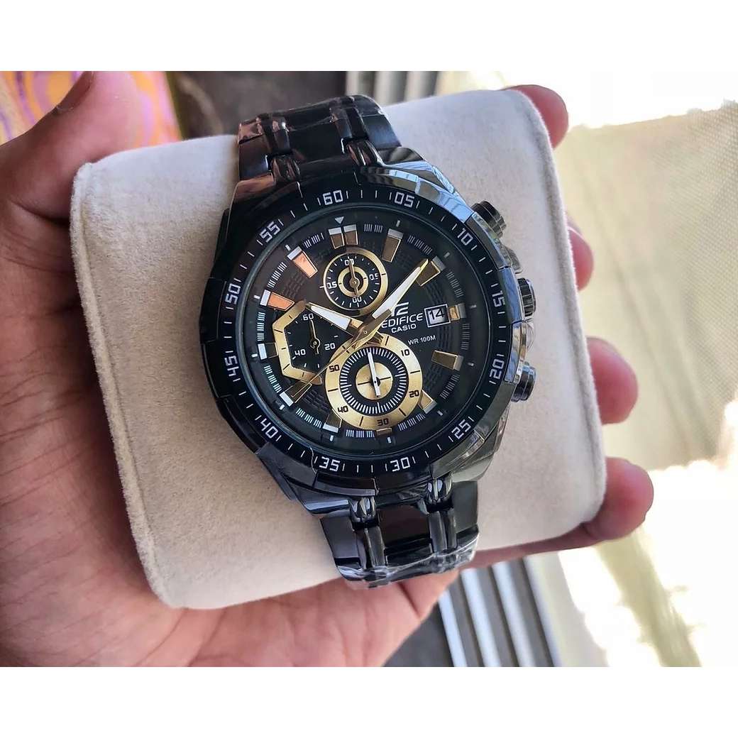 Edific Black dial stainless men's analog watch